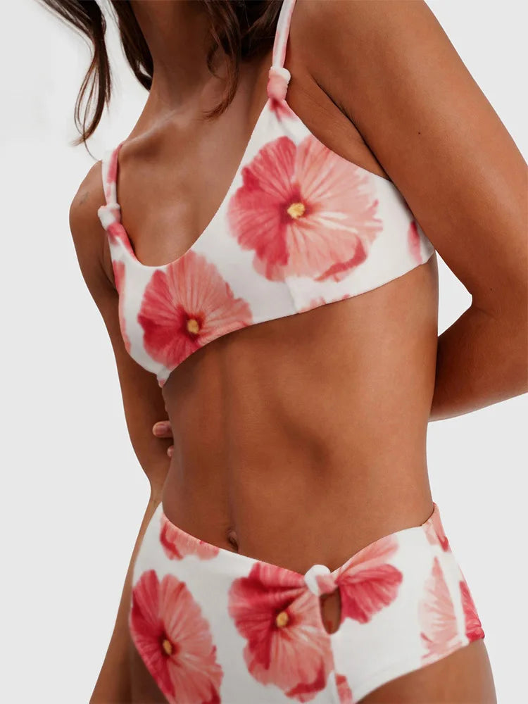 Print Bikini Set Sexy Swimsuit Bandage Swimwear Women's Two Piece Suit 2025 Bathsuits Summer Beachwear New Biquini
