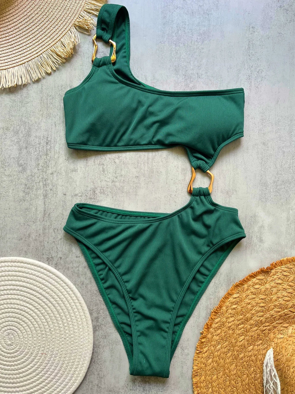 Women One Piece Swimsuit Sexy Single Shoulder Irregular One Bathing Suit Bikini  2025 New Summer Swimwear Bikini Sets