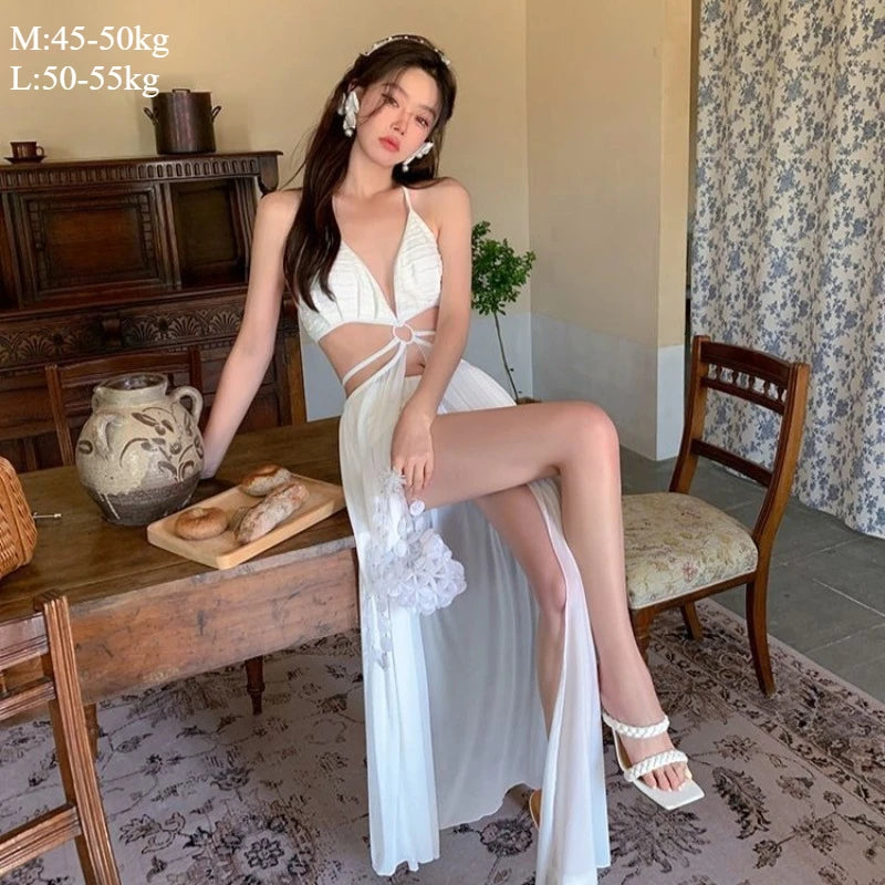 Sexy Three-Piece Bikini Swimwear Hot Sale of The Season New Pure Desire Slimming Hot Spring Bathing Suit Separate Design Sensual