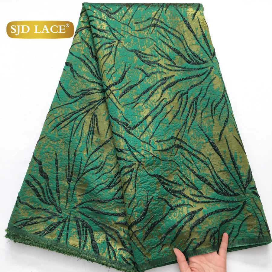 SJD African Damask Lace Fabric 2025 - French Brocade Jacquard - 6Damask, 5 Yards