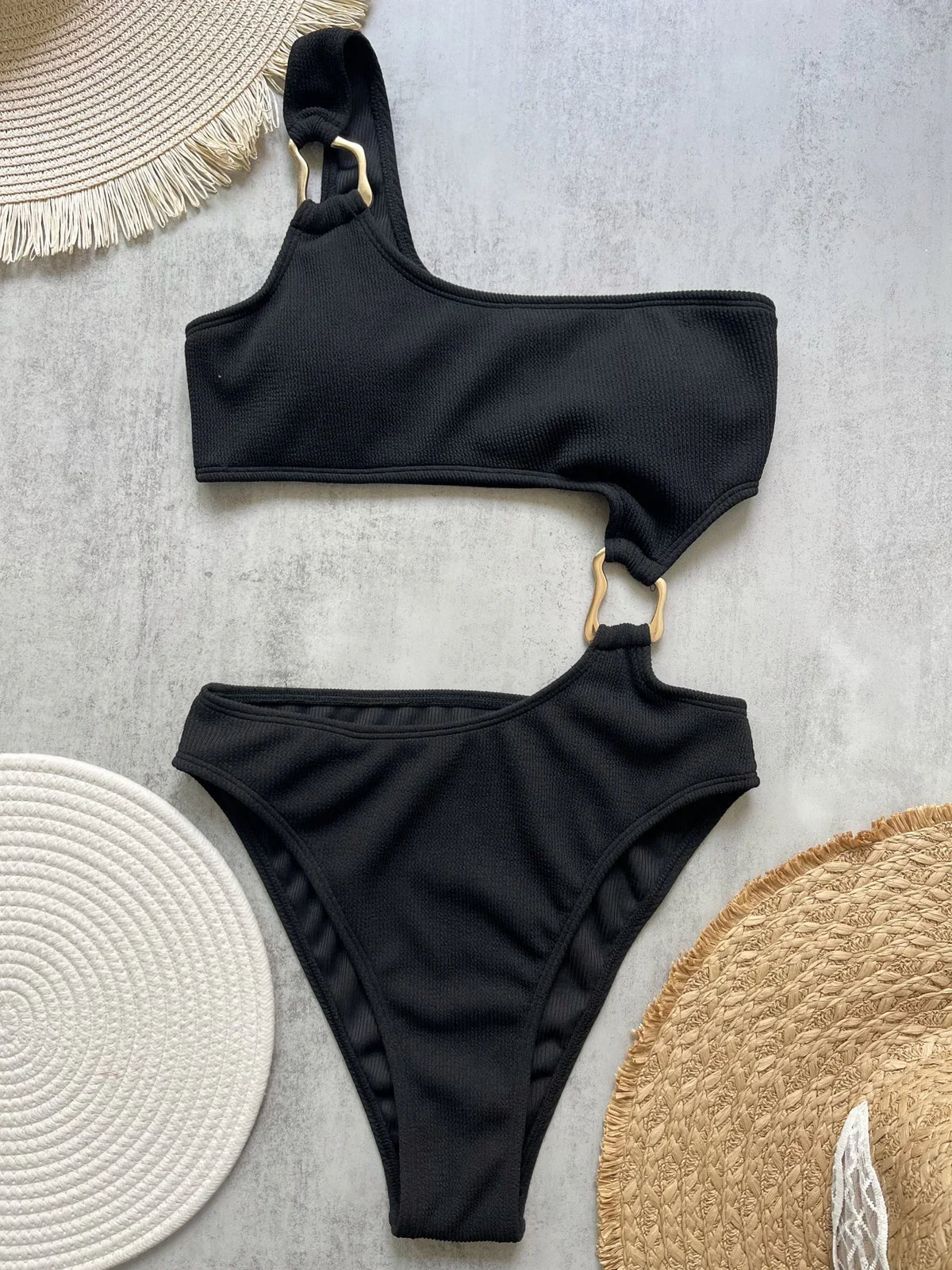 Women One Piece Swimsuit Sexy Single Shoulder Irregular One Bathing Suit Bikini New Summer Swimwear Bikini Sets
