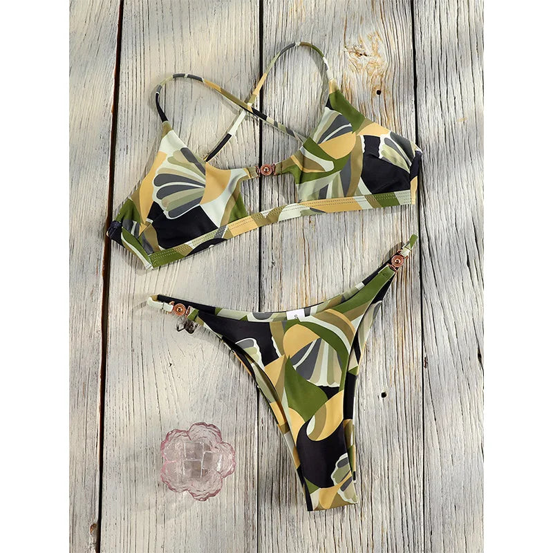 Sexy Bikini Set Solid Bikinis 2025 Swimsuit For Women Low Waist Bathing Suits Cut Out Bathsuit Summer Beachwear