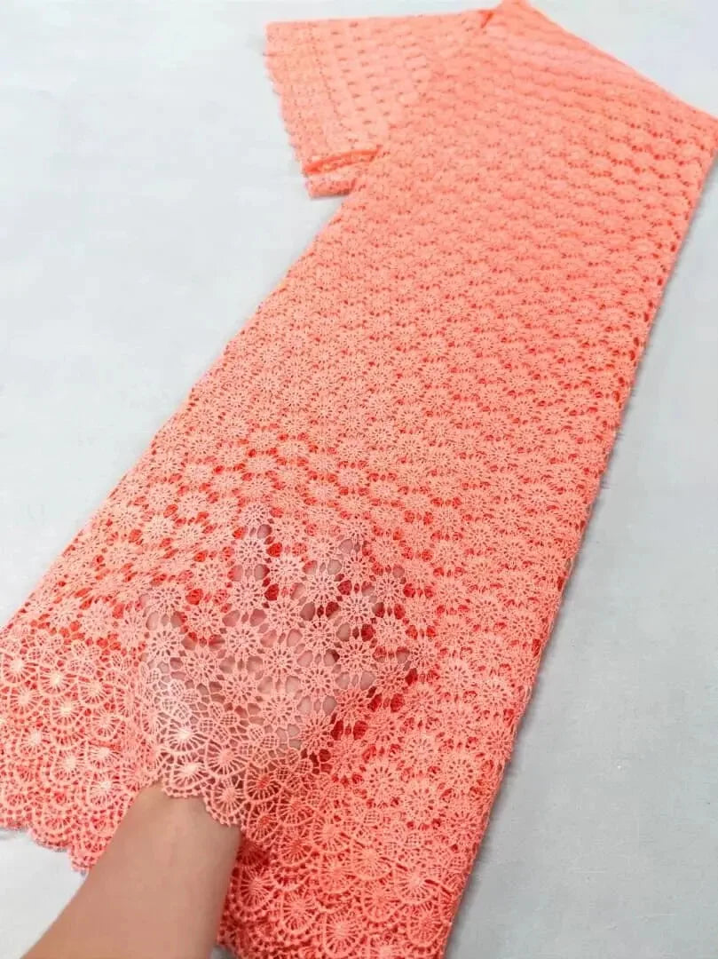 African Milk Silk Lace Fabric 2025 - Water Soluble Mesh - XY51, 5 Yards