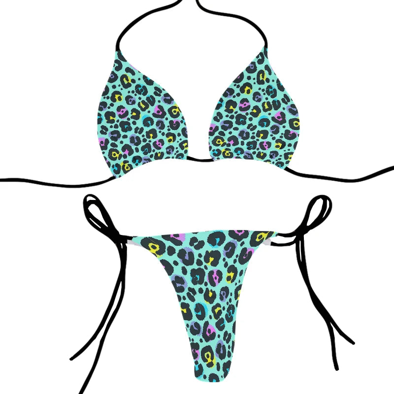 Animal Printed Summer Swimsuit Women Sexy Bikini Underpants Thong G-Strings Swimming Trunks Beachwear Bathing Female Sexy Swims