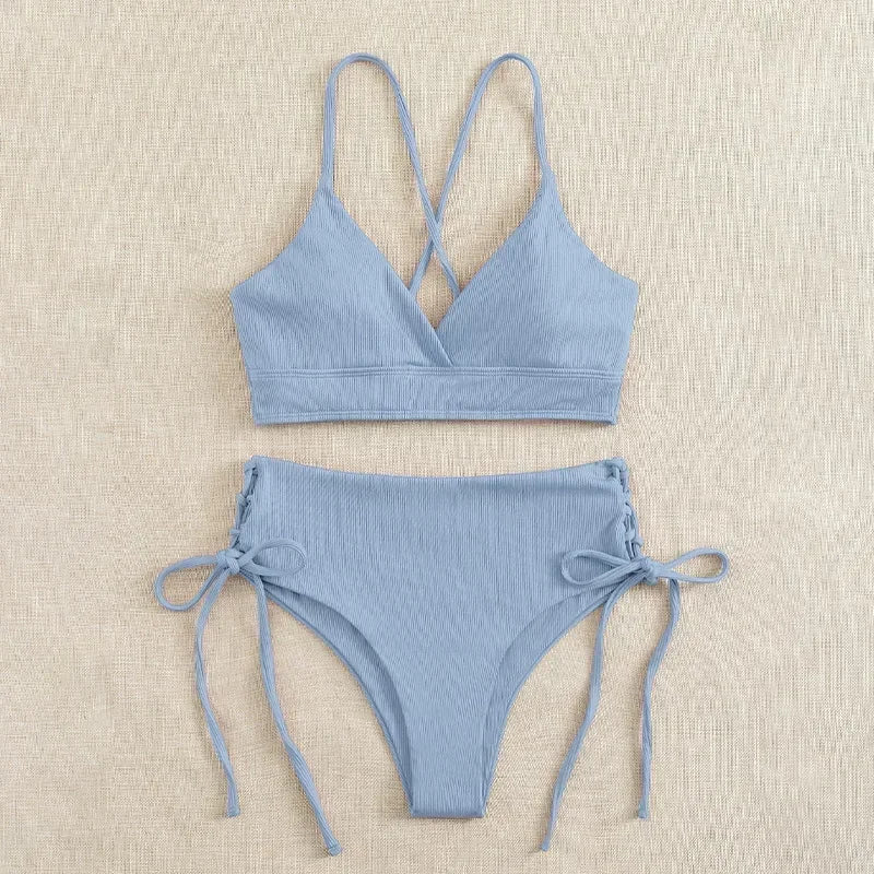 Sexy Bandage High Waist Brazilian Bikinis Sets Swimsuit Swimwear Swimming Suit for Women  New Bikini Mujer Biquinis