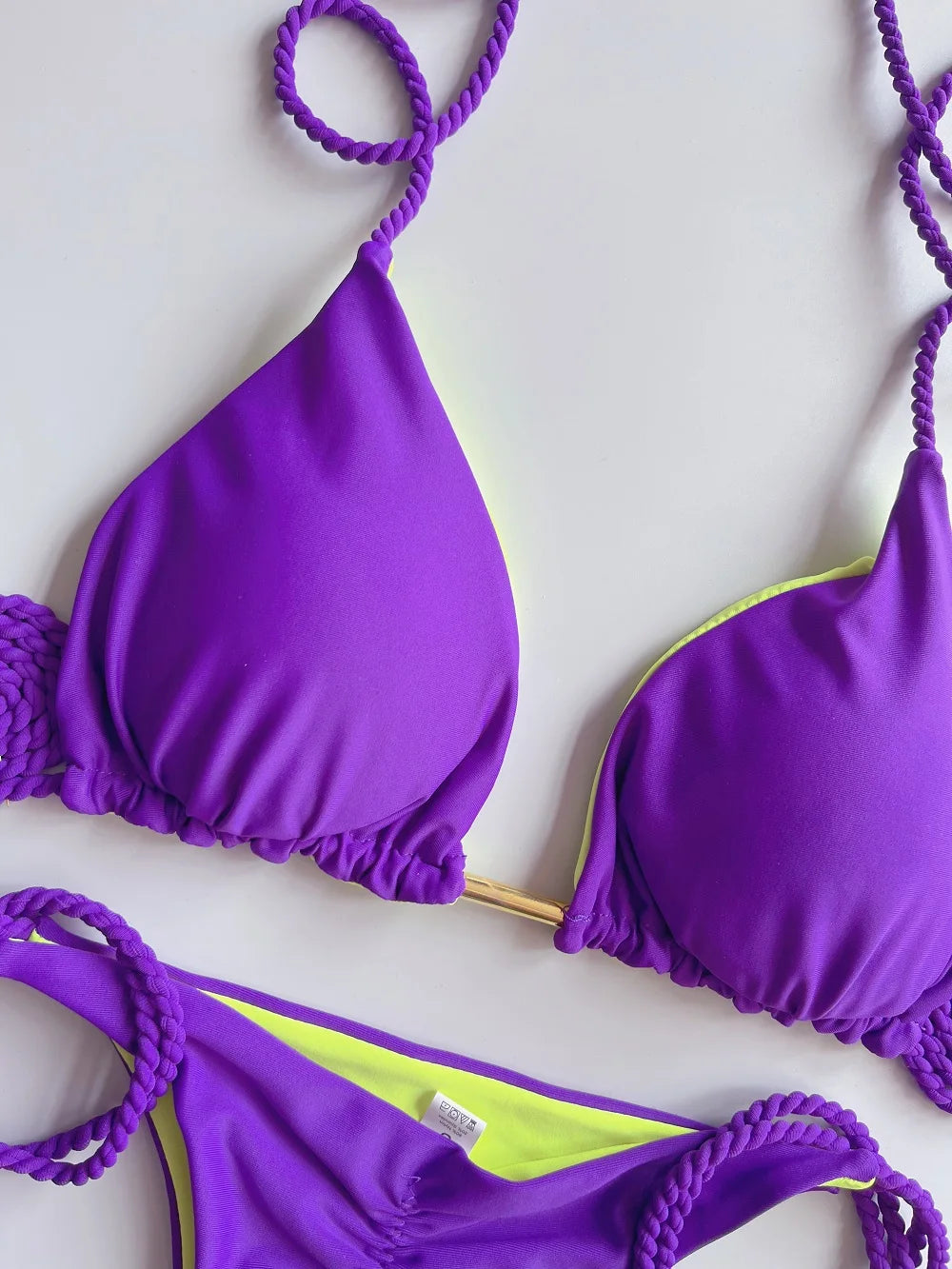 RUOTONSEPT Sexy Solid color Braiding rope Bikini Set Women Swimsuit Two-piece Triangle Swimwear Bathing Suit Brazilian Biquinis