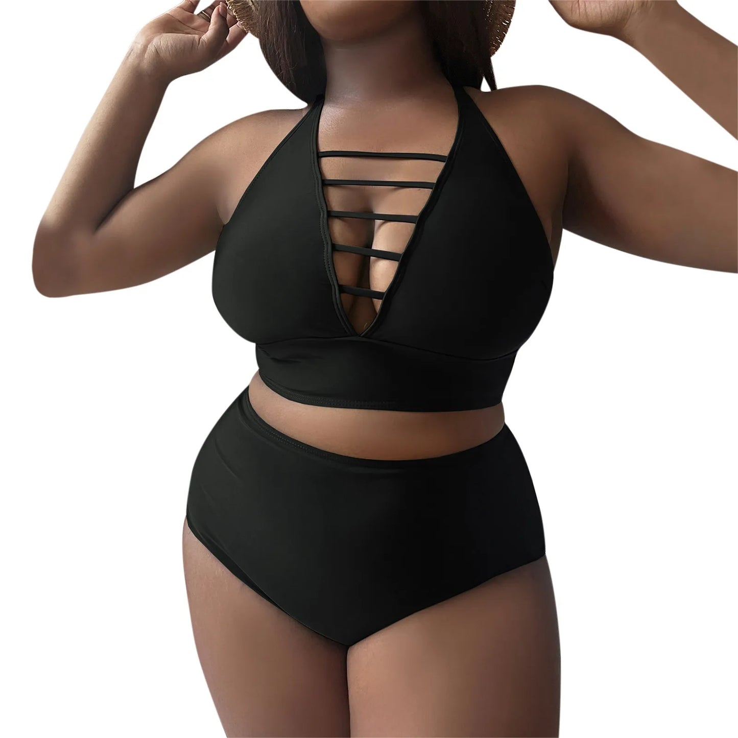 Plus Size Swimsuit Women Big Breast Bikini Set 2024 Sexy Two Pieces Bikinis High Waisted Swimwear Brazilian Bathing Suit