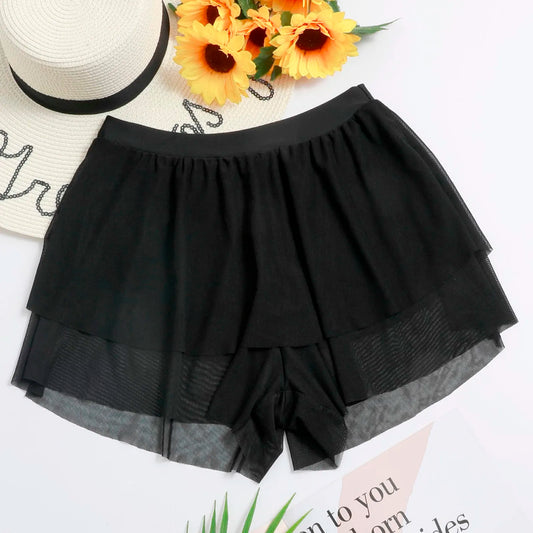 Women Sheer Mesh Cover Up Shorts Beach Wrap Bikini Wraps Cover Ups For Swimwear Thin Lightweight Ruffle Pants Women'S Swimsuit