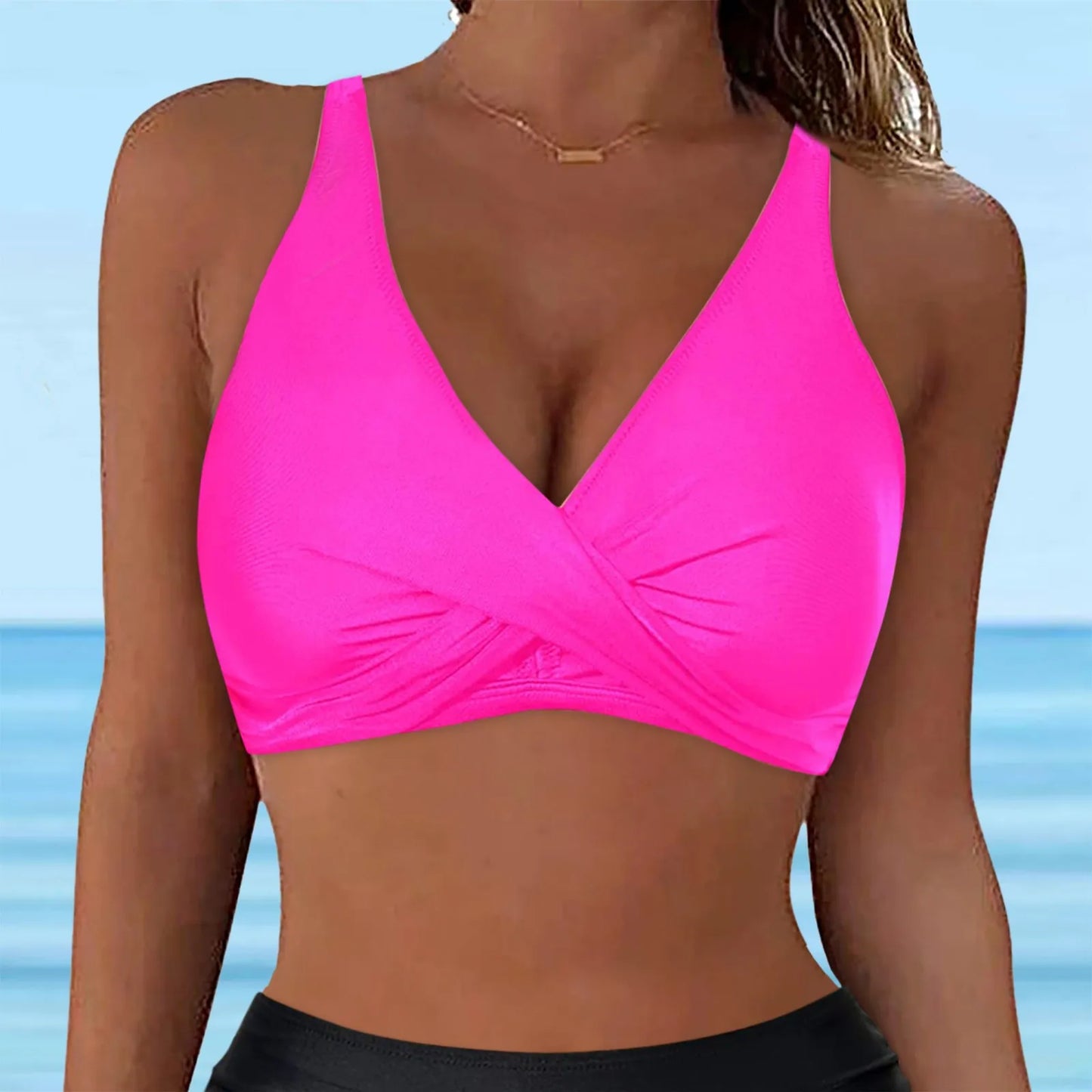 Leopard Bikini Bra for Women Ladeis Lace Up Swimwear Tops Full Coverage Push Up Crop Bikini Bra 2024 Fashion New Bathing Suits