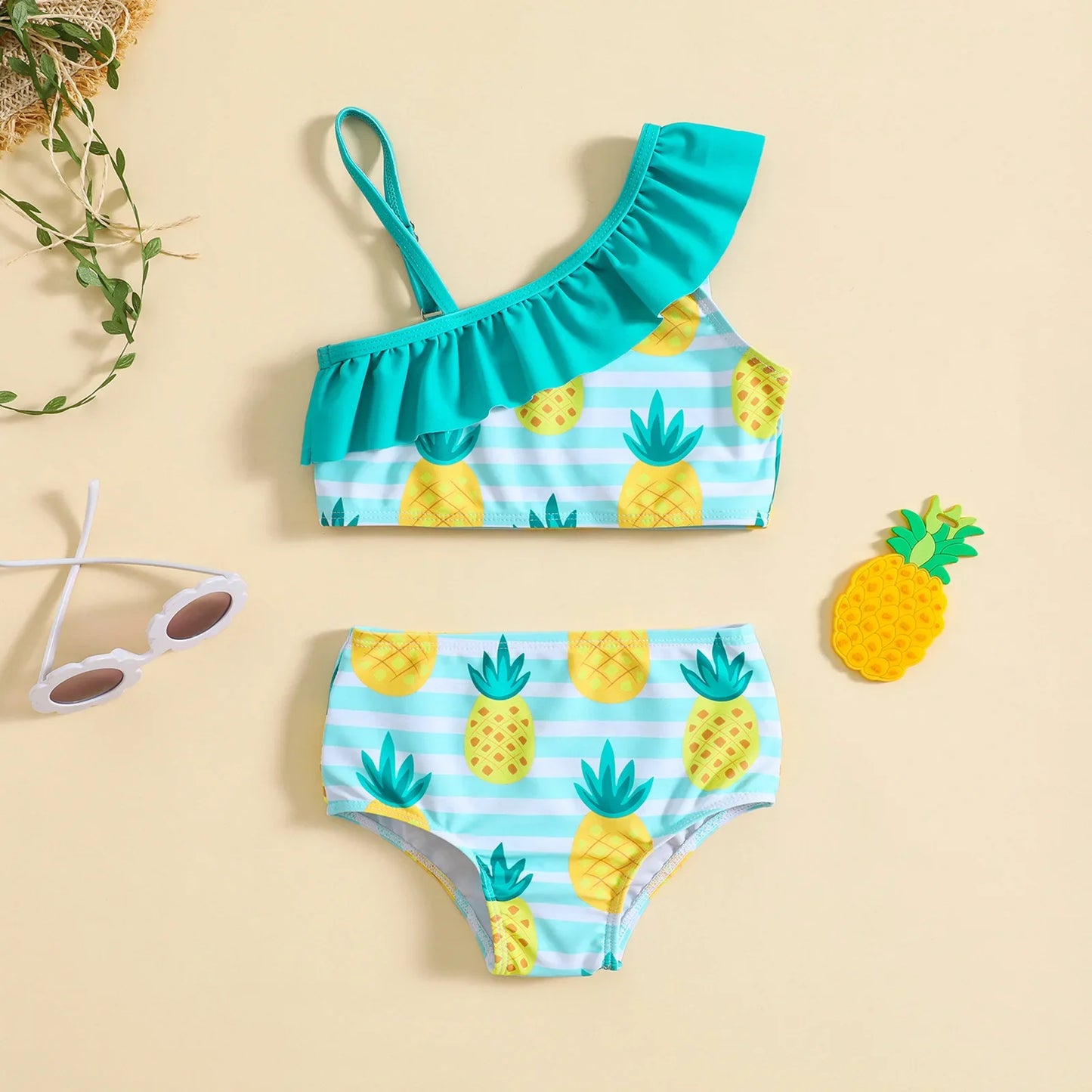 ma&baby 18M-7Y Toddler Kid Baby Girls Bikinis Sets Watermelon Ruffle Tops Shorts Swimwear Summer Beachwear Bathing Suit