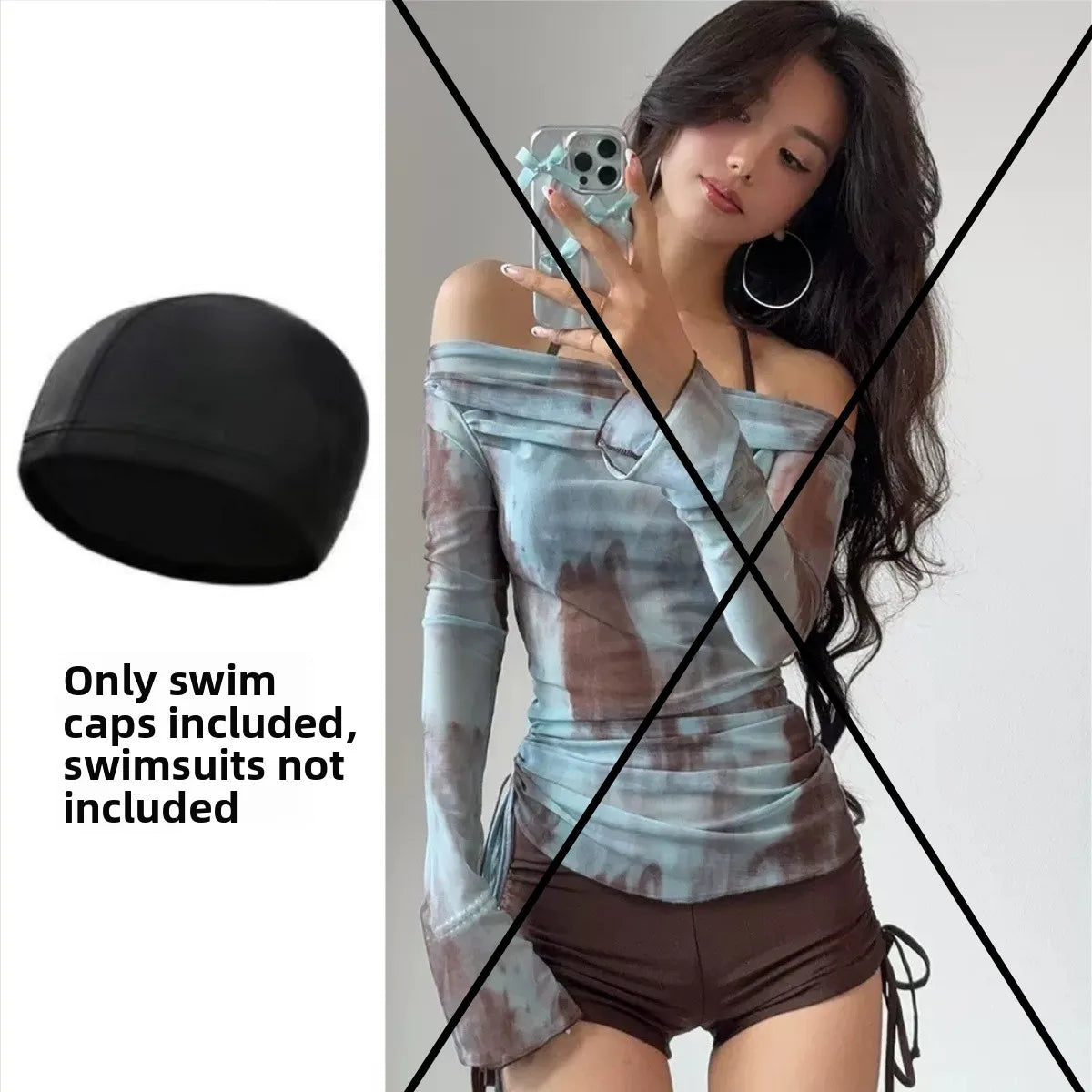 Summer 2024 Tee-Piece Bikini Set Conservative Hot Springs Meat Conceal Slim Sexy Gathered Vaion High-End Feeling Women's...