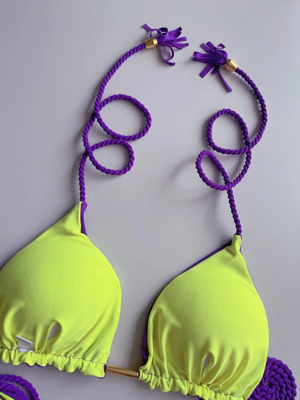 RUOTONSEPT Sexy Solid color Braiding rope Bikini Set Women Swimsuit Two-piece Triangle Swimwear Bathing Suit Brazilian Biquinis