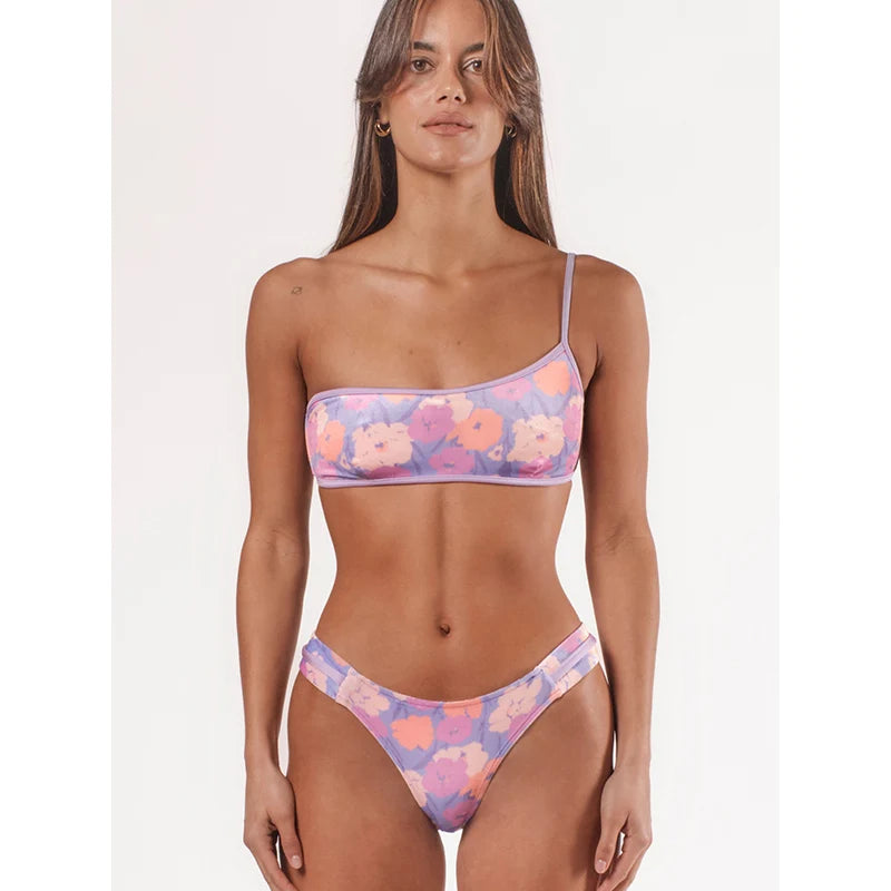 Print Bikini Set Sexy Swimsuit Bandage Swimwear Women's Two Piece Suit 2025 Bathsuits Summer Beachwear New Biquini