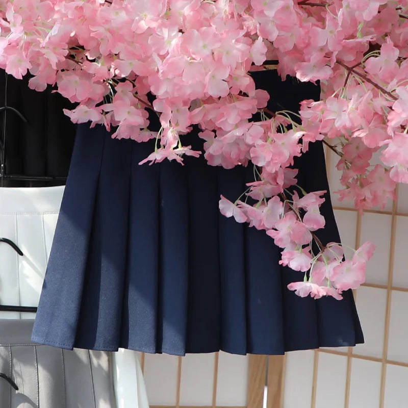 Women Pleated Skirt High Waist 2023 Summer Clothes Female Khaki A-Line Korean Preppy Style Jupes Black Mini Skirts For Girls