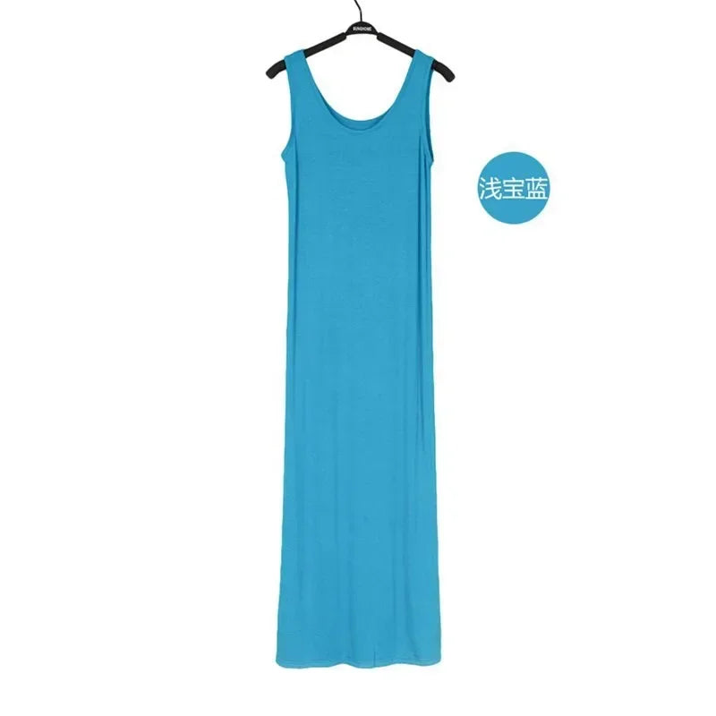 Backless Sleeveless Tank top Dress Women Slim Midi Long Bodycon Dresses