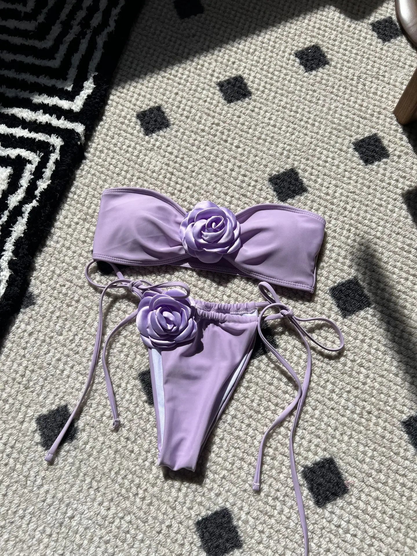 3D Flowers High Cut Bikini Female Swimsuit Women Swimwear Two-pieces Bikini set Bather Bathing Suit Swim