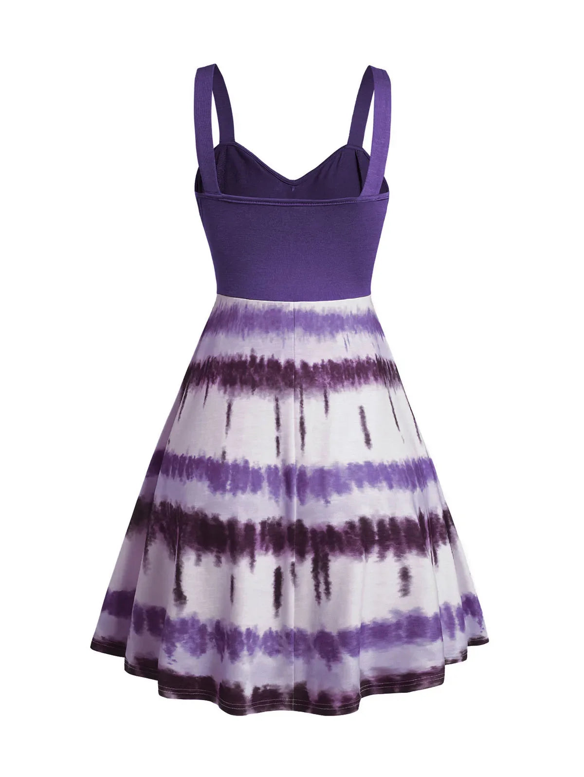Plus Size Women's Tie Dye Print Dress Mock Button Crossover High Waisted Sleeveless A Line Mini Dress Summer Dresses
