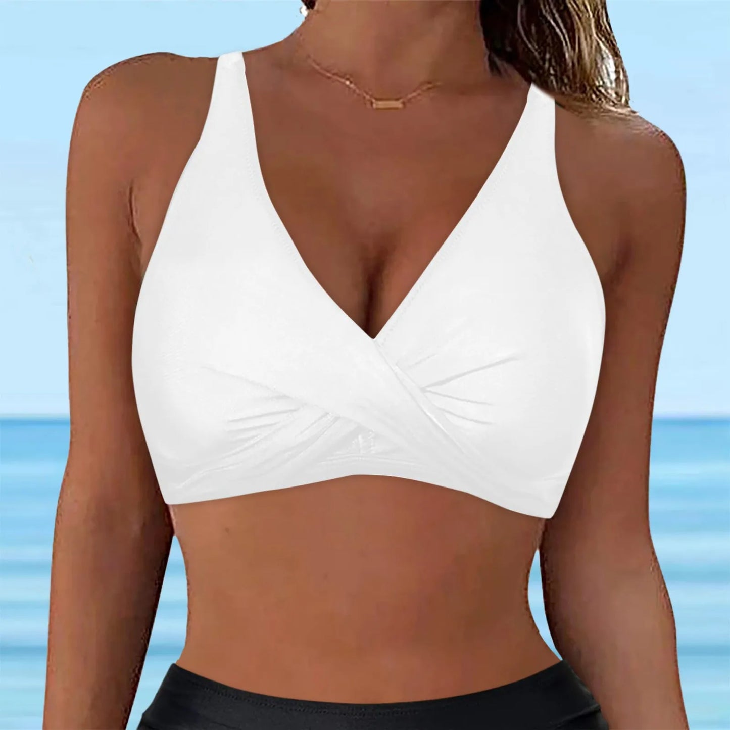 Leopard Bikini Bra for Women Ladeis Lace Up Swimwear Tops Full Coverage Push Up Crop Bikini Bra 2024 Fashion New Bathing Suits