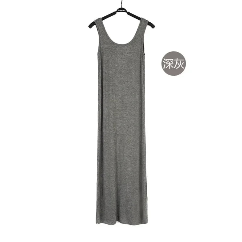 Backless Sleeveless Tank top Dress Women Slim Midi Long Bodycon Dresses