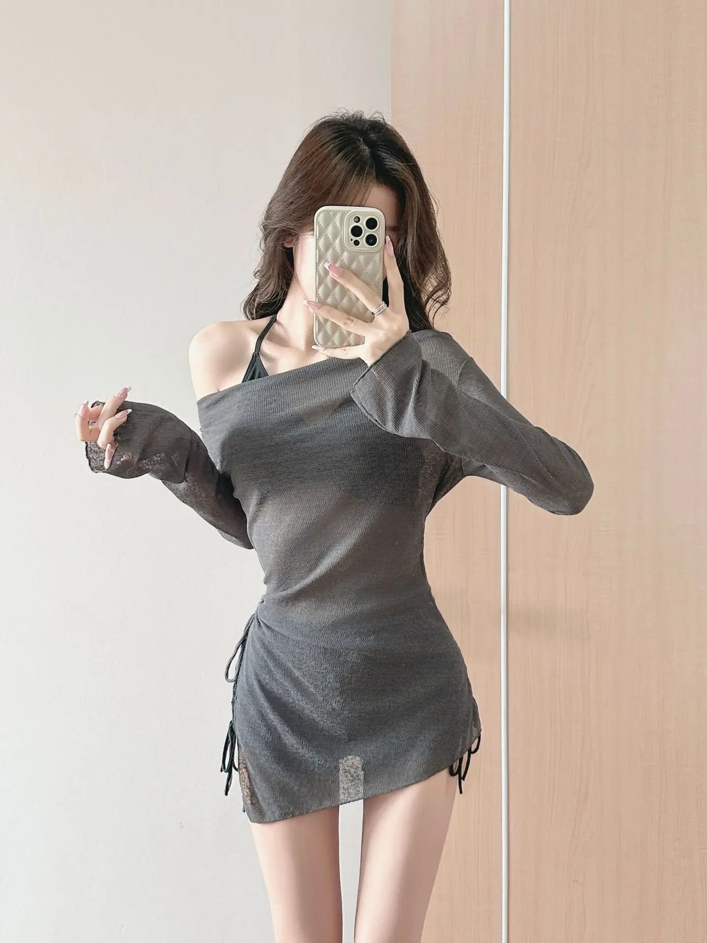 2025 New Swimsuit Women's Split Blouse Tie-dye Three-piece Set Fresh Wind To Cover The Belly and Look Thin Conservative Holiday