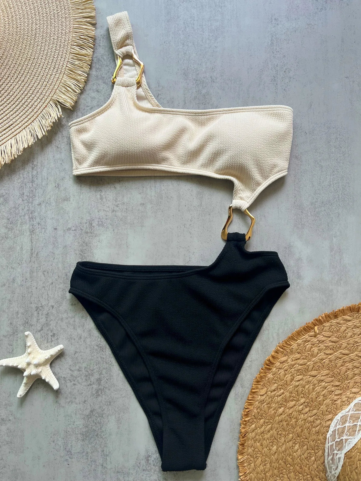 Women One Piece Swimsuit Sexy Single Shoulder Irregular One Bathing Suit Bikini New Summer Swimwear Bikini Sets