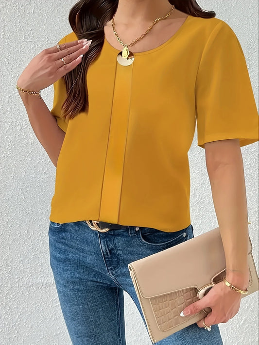 Temperament Blouse Casual Loose Woman Shirt Elegant Short Sleeve Blouse Weekday