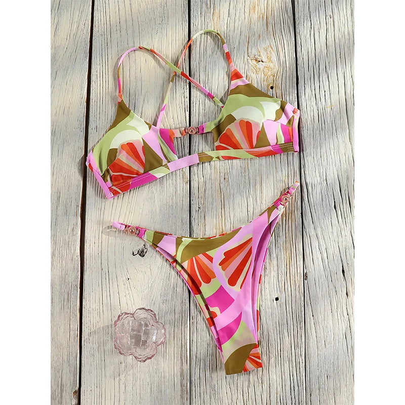 Sexy Bikini Set Solid Bikinis Swimsuit For Women Low Waist Bathing Suits Cut Out Bathsuit Summer Beachwear