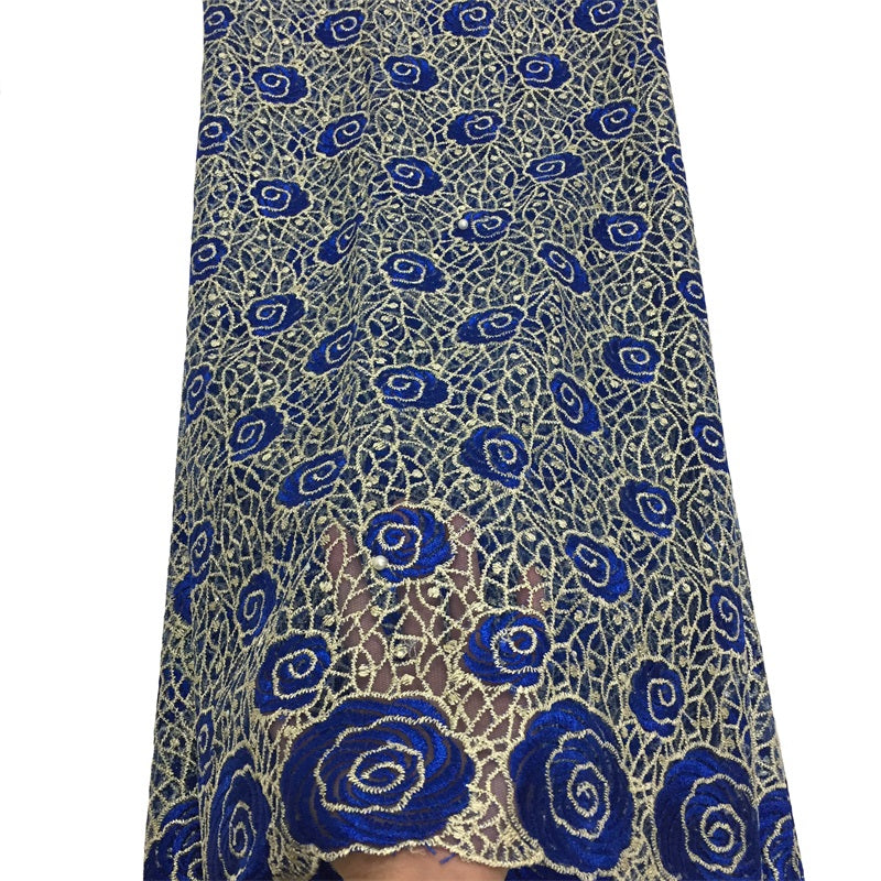 2025 Nigerian Embroidered African Lace Fabric for Wedding - No. 031, 5 Yards
