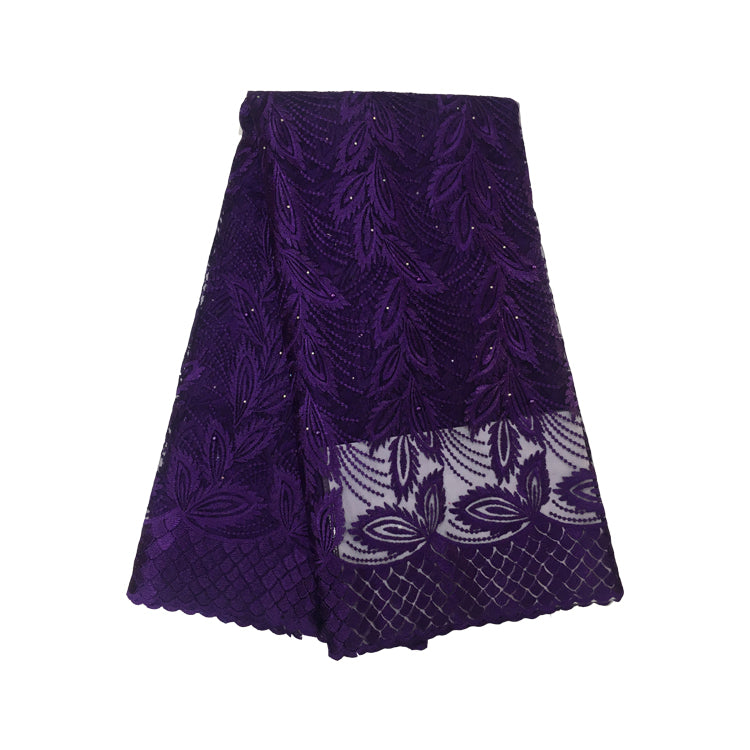 2025 Nigerian Embroidered African Lace Fabric for Wedding - No. 099, 5 Yards