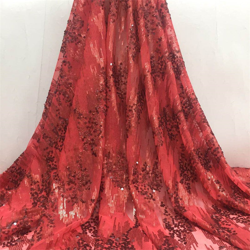 2025 Nigerian Embroidered  Lace Fabric High Quality 5 Yards African Lace Fabric Lace Wedding Dress for Women party Dress .DIY SEWING