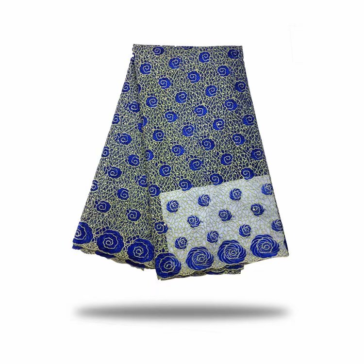 2025 Nigerian Embroidered African Lace Fabric for Wedding - No. 067, 5 Yards