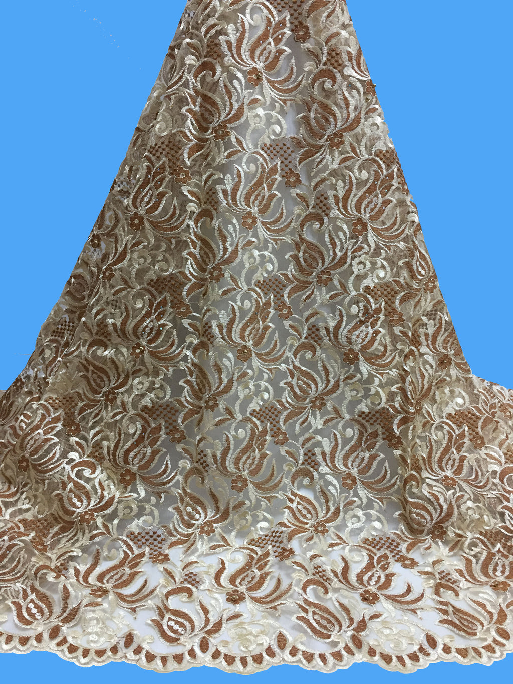 2025 Nigerian Embroidered African Lace Fabric for Wedding - No. 029, 5 Yards