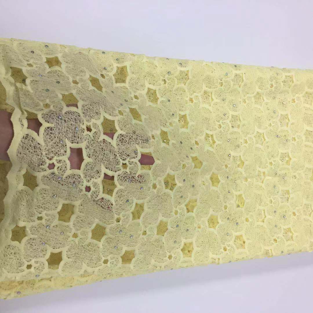 2025 Nigerian Embroidered African Lace Fabric for Wedding - No. 068, 5 Yards