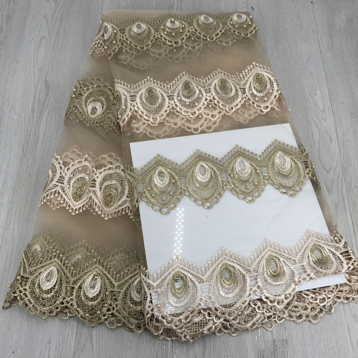 2025 Nigerian Embroidered African Lace Fabric for Wedding - No. 083, 5 Yards