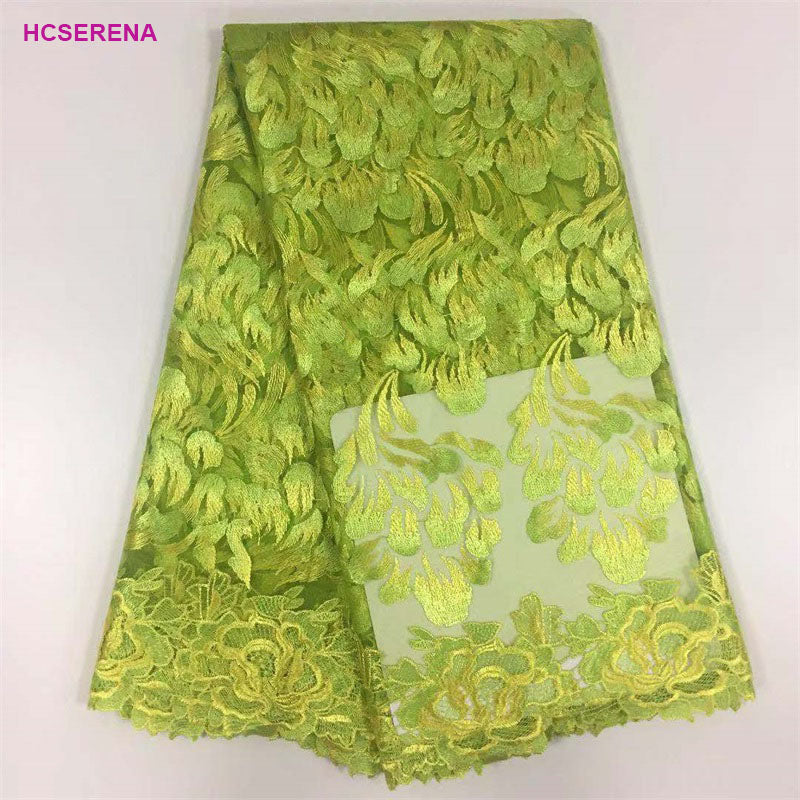 2025 Nigerian Embroidered African Lace Fabric for Wedding - No. 076, 5 Yards