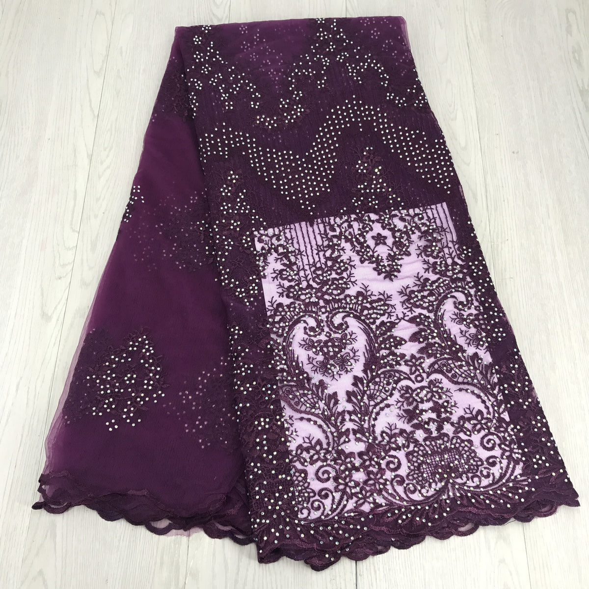 2025 Nigerian Embroidered African Lace Fabric for Wedding - No. 049, 5 Yards
