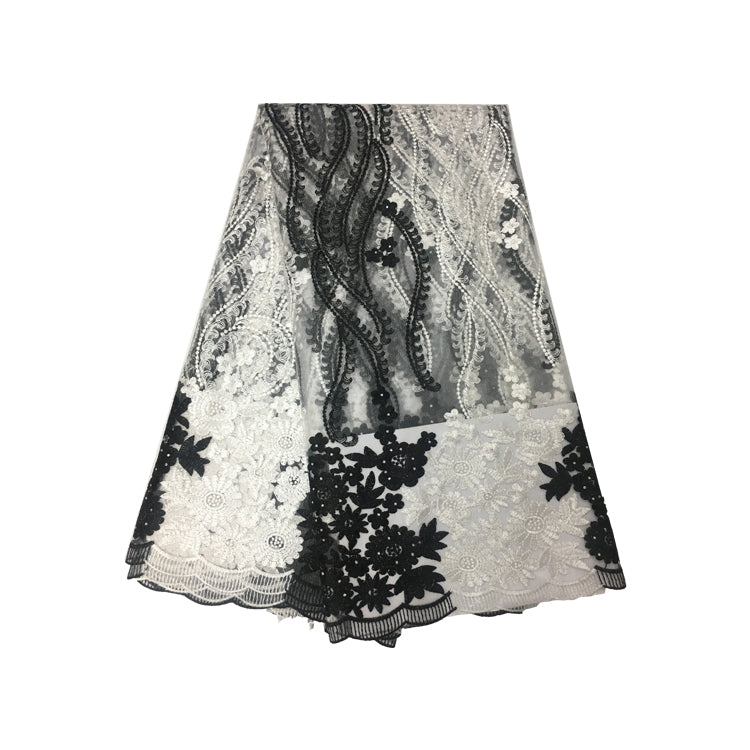 2025 Nigerian Embroidered African Lace Fabric for Wedding - No. 094, 5 Yards