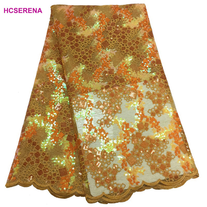 2025 Nigerian Embroidered African Lace Fabric for Wedding - No. 149, 5 Yards