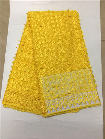 2025 Nigerian Embroidered African Lace Fabric for Wedding - No. 090, 5 Yards