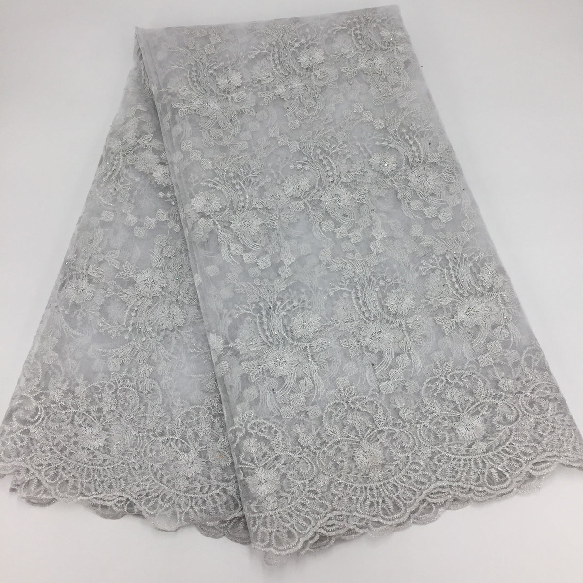 2025 Nigerian Embroidered African Lace Fabric for Wedding - No. 163, 5 Yards