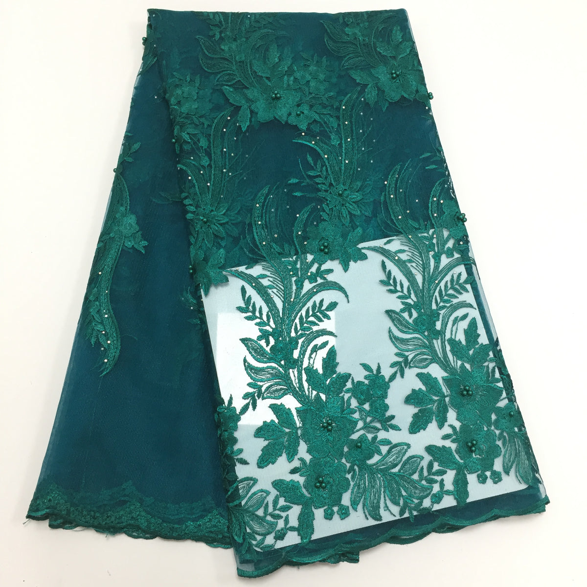2025 Nigerian Embroidered African Lace Fabric for Wedding - No. 011, 5 Yards