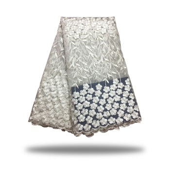 2025 Nigerian Embroidered African Lace Fabric for Wedding - No. 131, 5 Yards