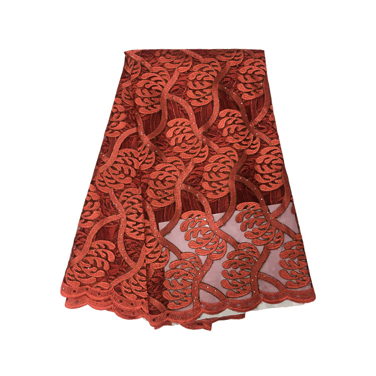 2025 Nigerian Embroidered African Lace Fabric for Wedding - No. 102, 5 Yards