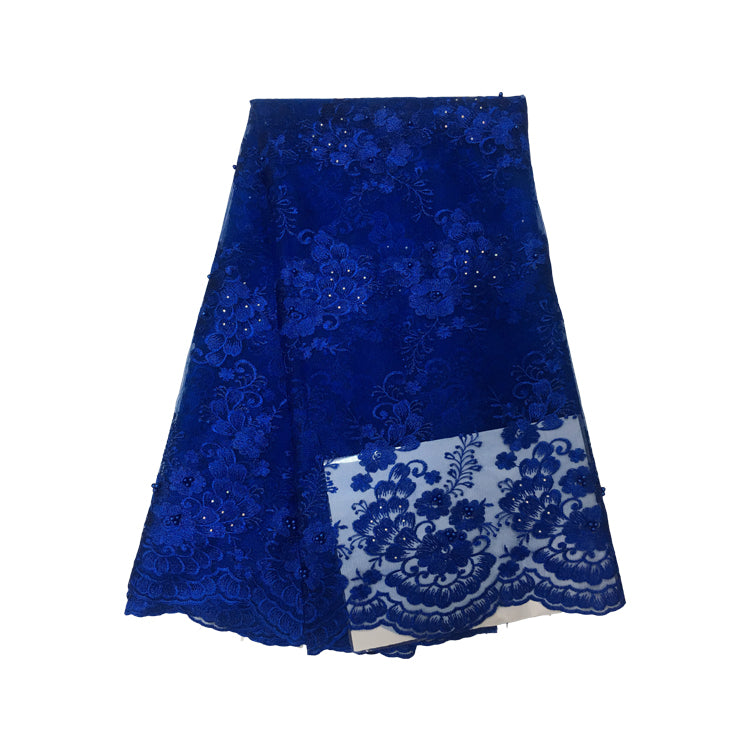 2025 Nigerian Embroidered African Lace Fabric for Wedding - No. 117, 5 Yards
