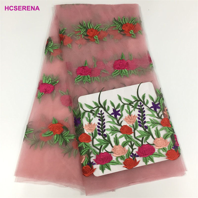 2025 Nigerian Embroidered  Lace Fabric High Quality 5 Yards African Lace Fabric Lace Wedding Dress for Women party Dress .DIY SEWING