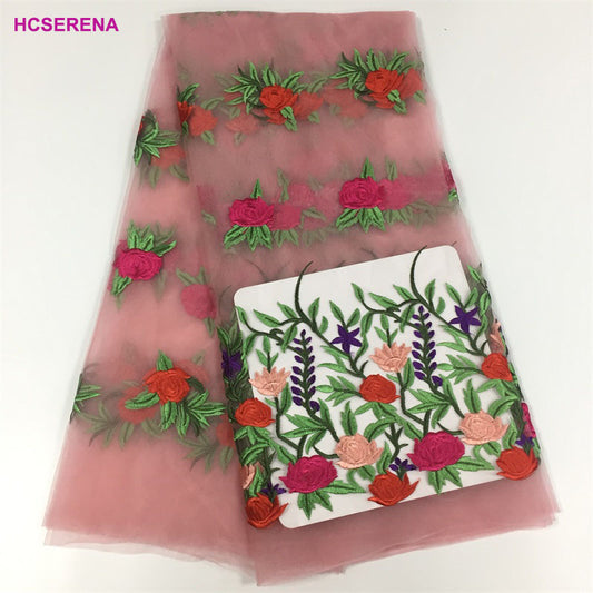 2025 Nigerian Embroidered  Lace Fabric High Quality 5 Yards African Lace Fabric Lace Wedding Dress for Women party Dress .DIY SEWING