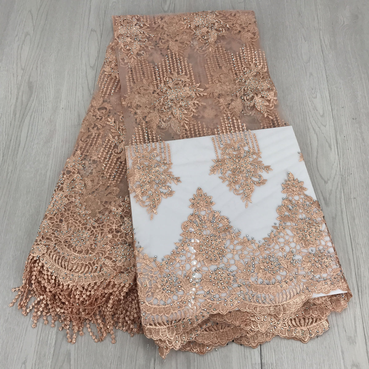 2025 Nigerian Embroidered African Lace Fabric for Wedding - No. 046, 5 Yards