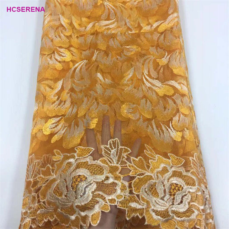 2025 Nigerian Embroidered African Lace Fabric for Wedding - No. 076, 5 Yards