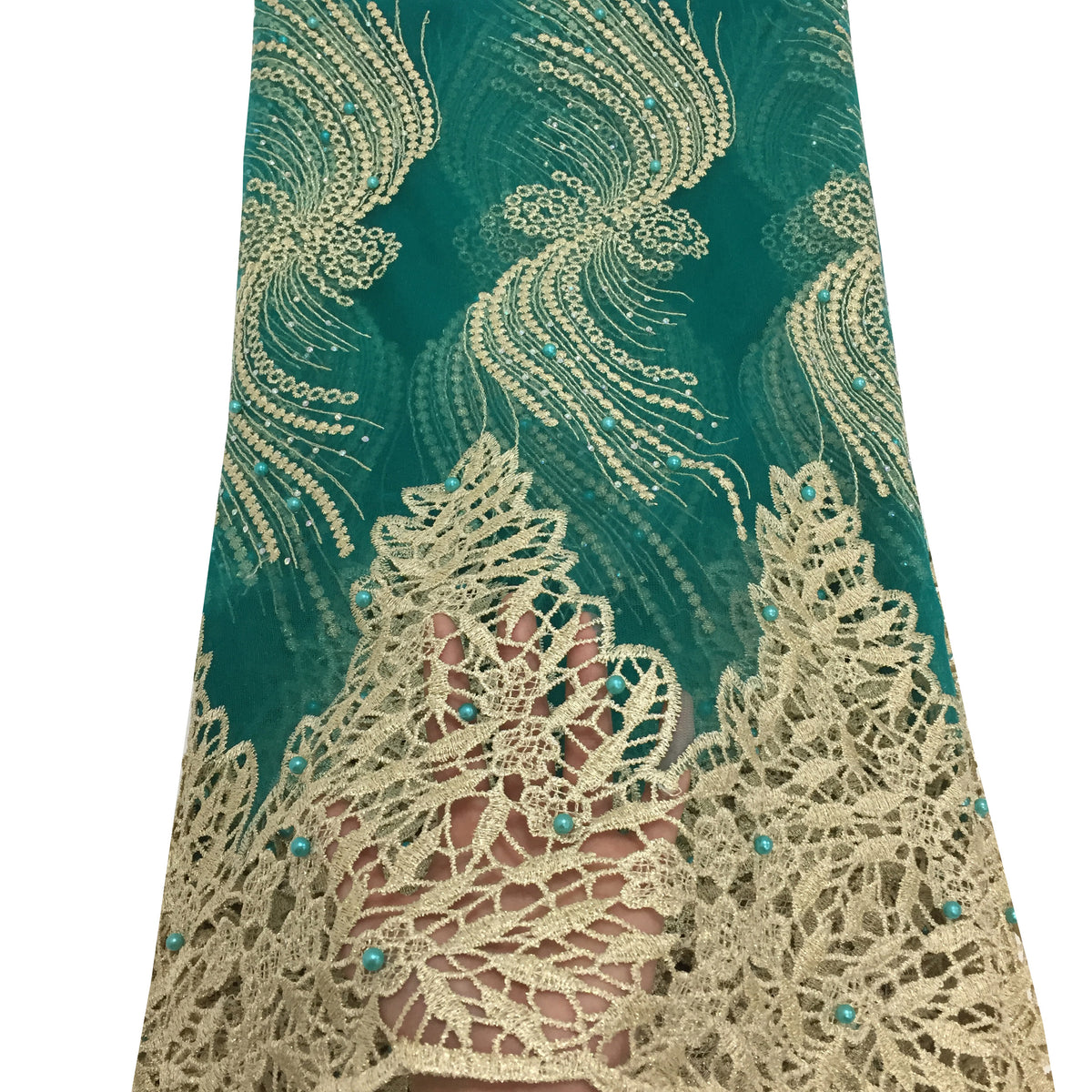 2025 Nigerian Embroidered African Lace Fabric for Wedding - No. 027, 5 Yards