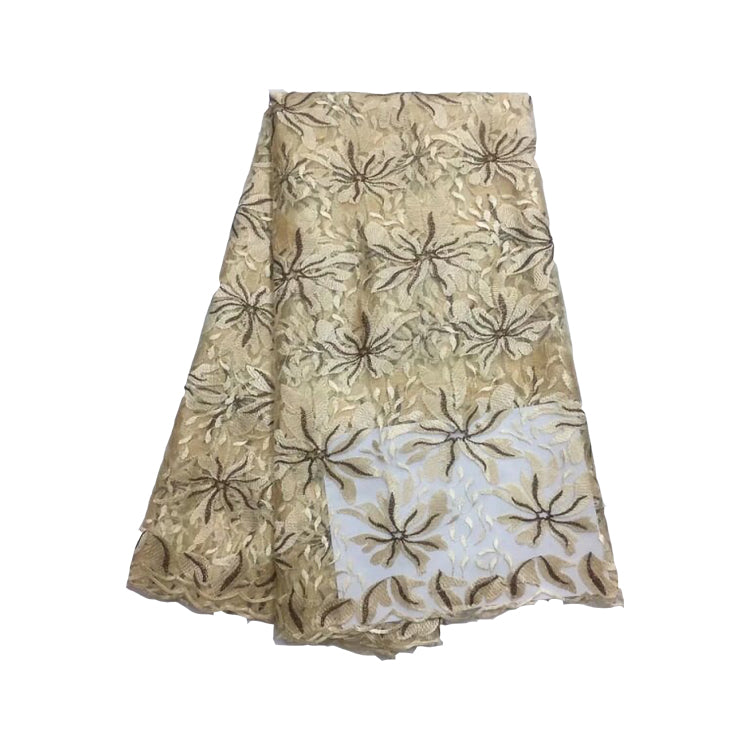 2025 Nigerian Embroidered African Lace Fabric for Wedding - No. 123, 5 Yards